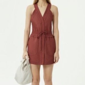 Rebecca Minkoff Rust Zipper Up Tie Front Dress
